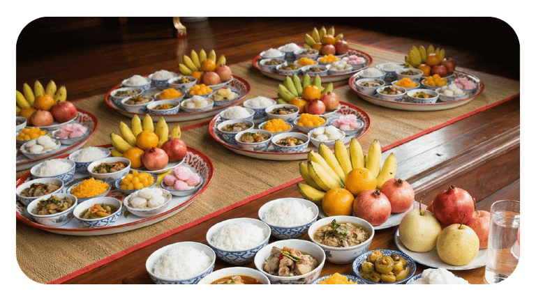 ทำบุญขึ้นบ้านใหม่ อาหารกี่อย่าง?