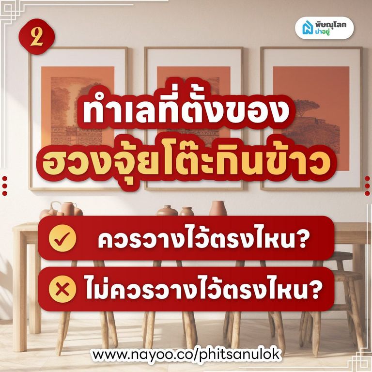 ฮวงจุ้ยโต๊ะกินข้าว ทำเลที่ตั้งของฮวงจุ้ยโต๊ะกินข้าว