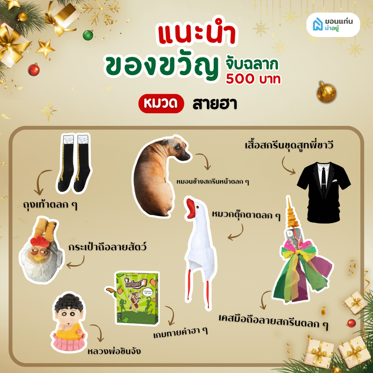 ของขวัญจับฉลาก 500 บาท หมวด สายฮา
