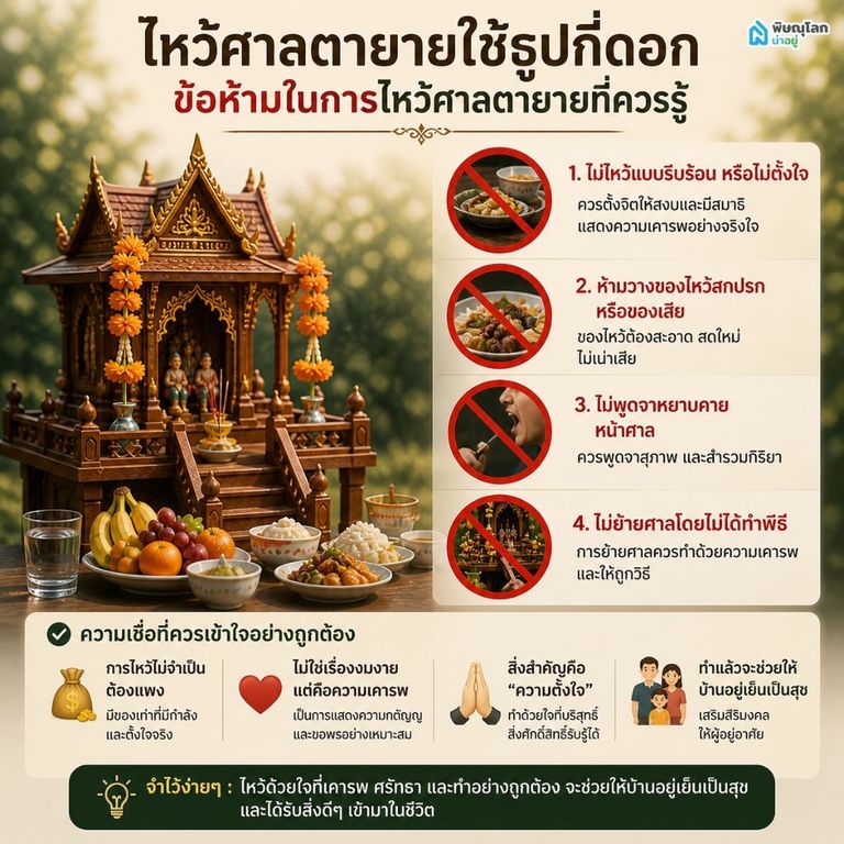 ไหว้ศาลตายายใช้ธูปกี่ดอก ข้อห้ามในการไหว้ศาลตายายที่ควรรู้