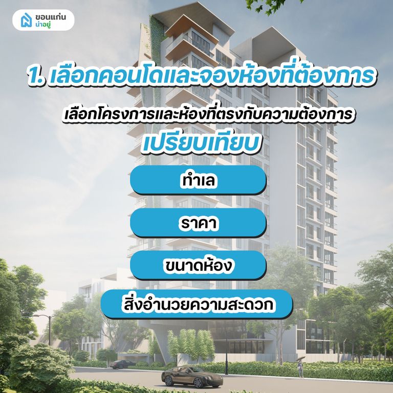 เลือกคอนโดและจองห้องที่ต้องการ
