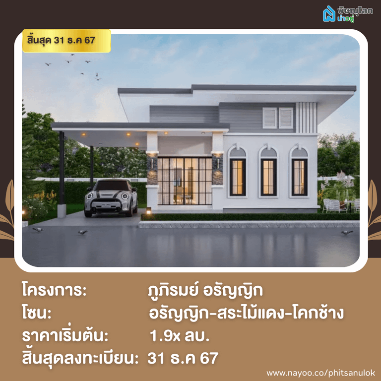 20 โครงการใหม่ใกล้เปิดตัว พิษณุโลก
