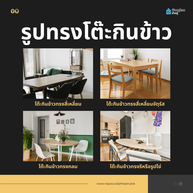 รูปทรงโต๊ะกินข้าว