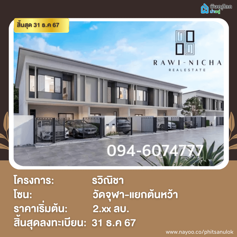 20 โครงการใหม่ใกล้เปิดตัว พิษณุโลก