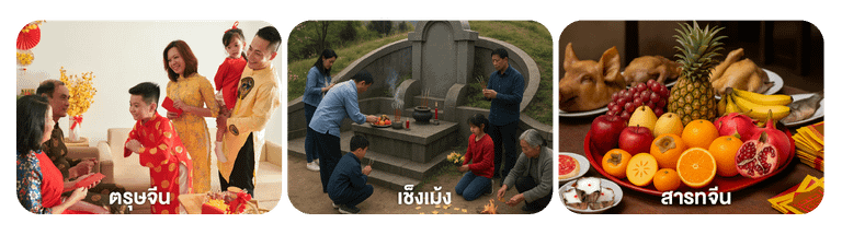 ความแตกต่างระหว่างตรุษจีน เช็งเม้ง และสารทจีน