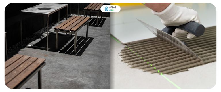 ทรายลละเอียด - งานปูกระเบื้องหรือพื้นขัดมัน